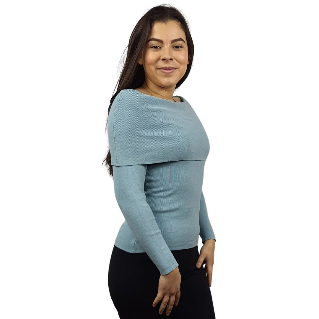 Blusa Vero Moda Azul Claro Style EMILY 9/10 KNIT(BT)