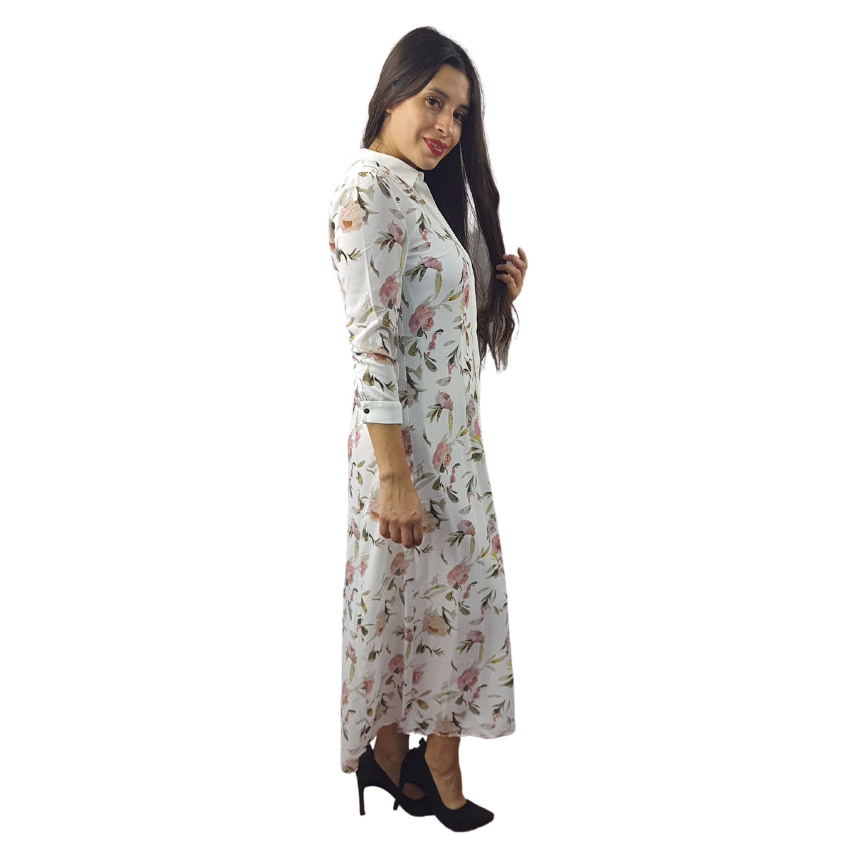 Vestido Vero Moda Blanco Style SUZY 3/4 LONG SHIRT SET(HH)