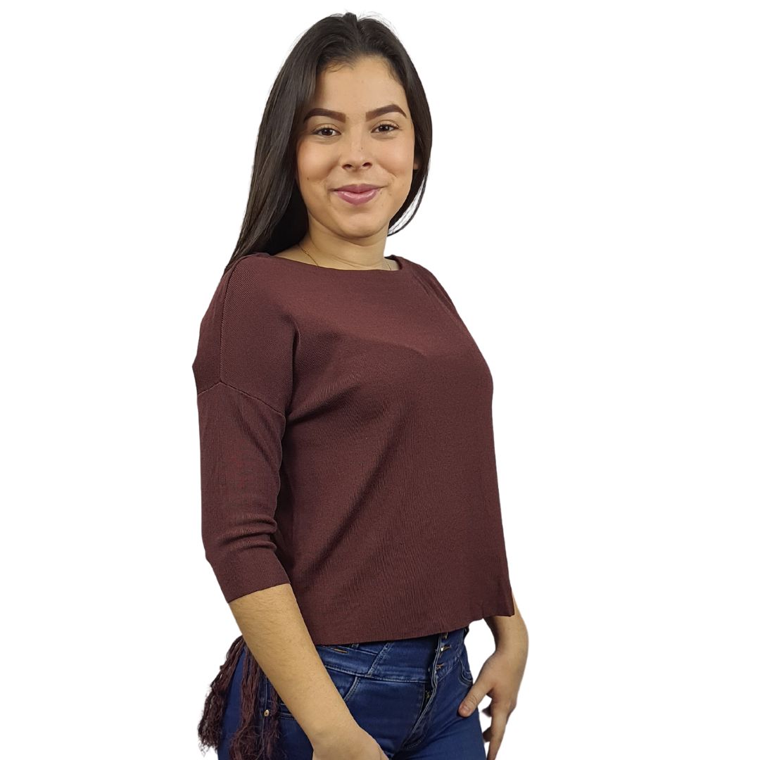 Blusa Vero Moda Marron Style MAYDAY 3/4 KNIT(VMC-BT)