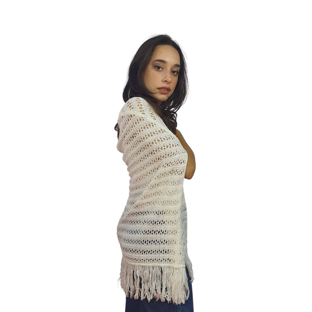 Poncho Vero Moda Blanco Style PENNY S/S KNIT(TP-EC-3)
