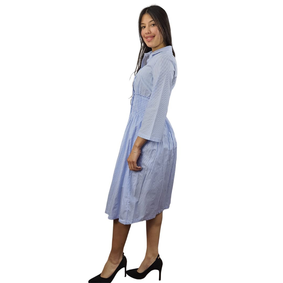 Vestido Vero Moda Azul Claro Style IDA 3/4 LONG SHIRT(NC)