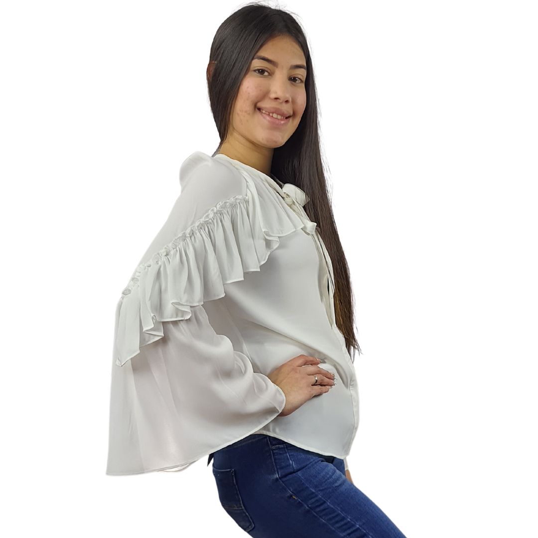 Blusa Vero Moda Blanco Style RAY L/S SHIRT(VMC-NR)