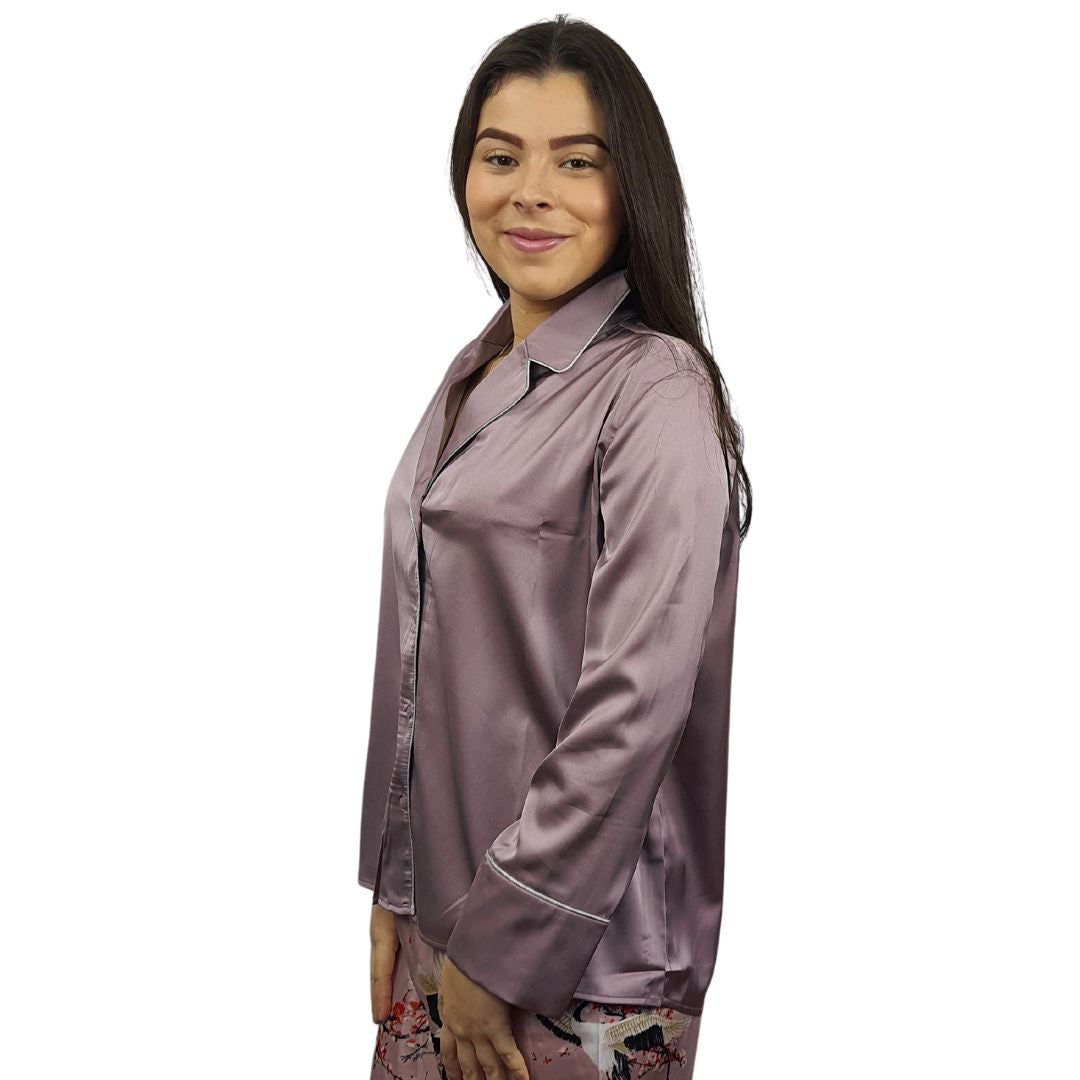 Camisa de Pijama Vero Moda Lila Claro Style AILSA 9/10 SHIRT (HOMEWEAR)