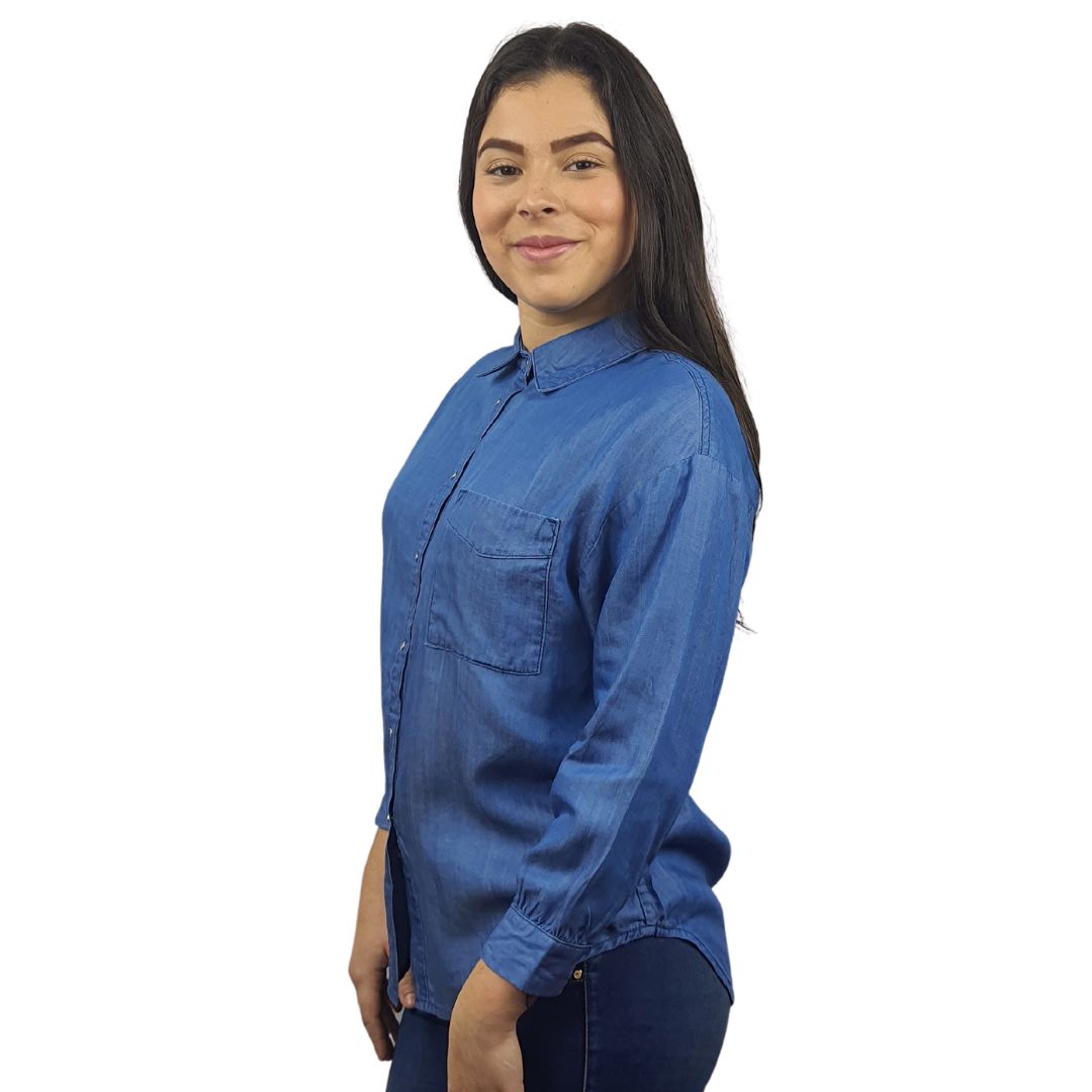 Camisa Vero Moda Azul Oscuro Style NOVEL 9/10 DENIM SHIRT(MW-EC-1)