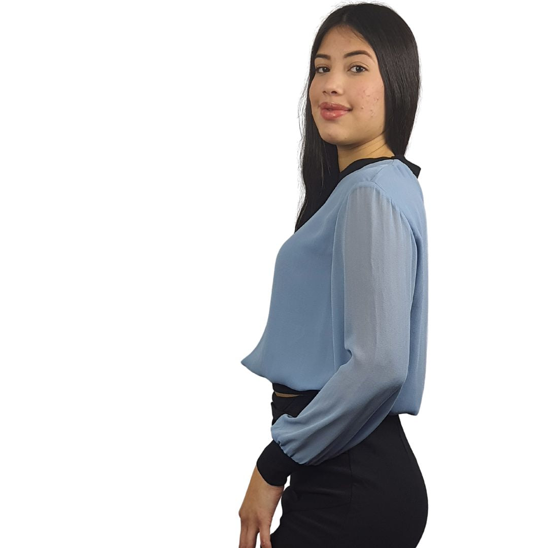 Blusa Vero Moda Celeste Style EMILY L/S TOP(VMC-NC)