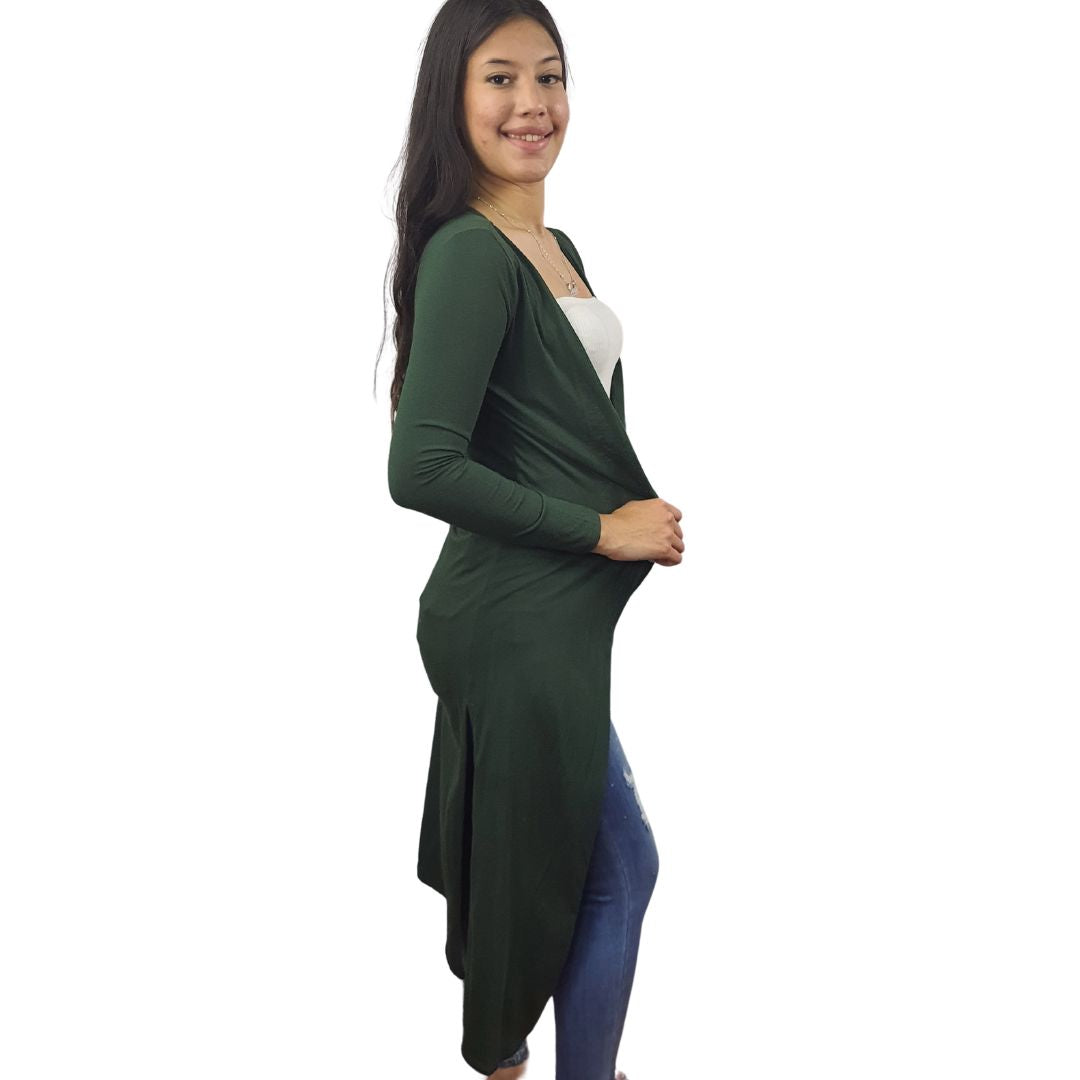 Tapado Vero Moda Verde Style GRACE SOLID L/S LONG CARDIGAN(PM-EC-2)