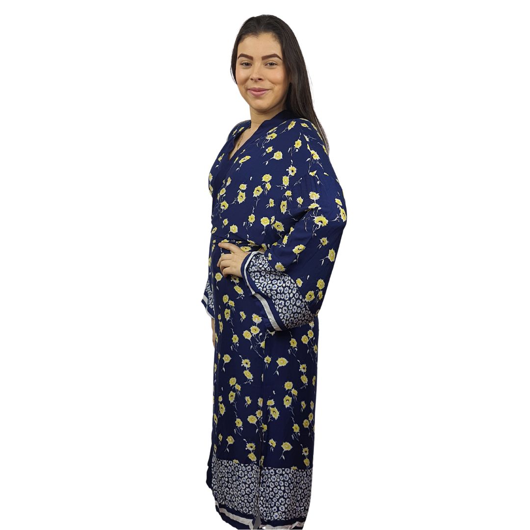 Bata de Pijama Vero Moda Azul Oscuro Style LUKA 9/10 ROBE(HOMEWEAR)
