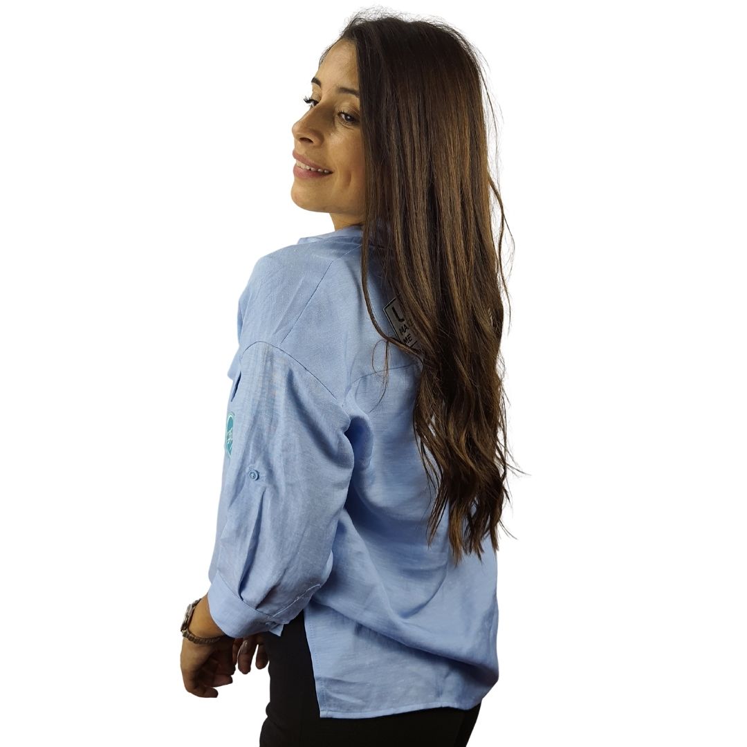Camisa Vero moda Azul Style ENGLAND 3/4 DENIM SHIRT(SD)