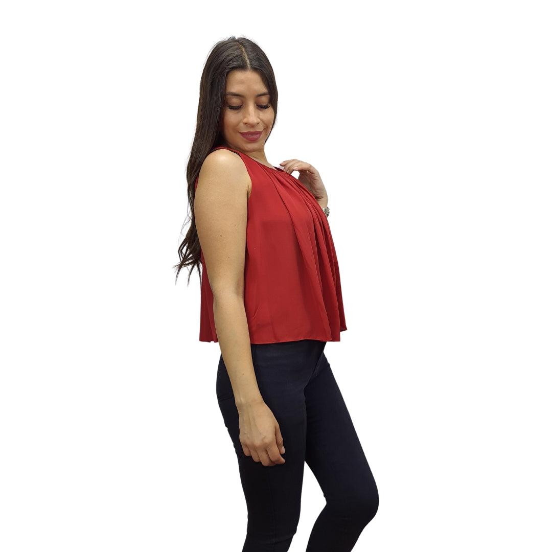 Blusa Vero Moda Burdeo Style GEORGIA S/L TOP(CR)
