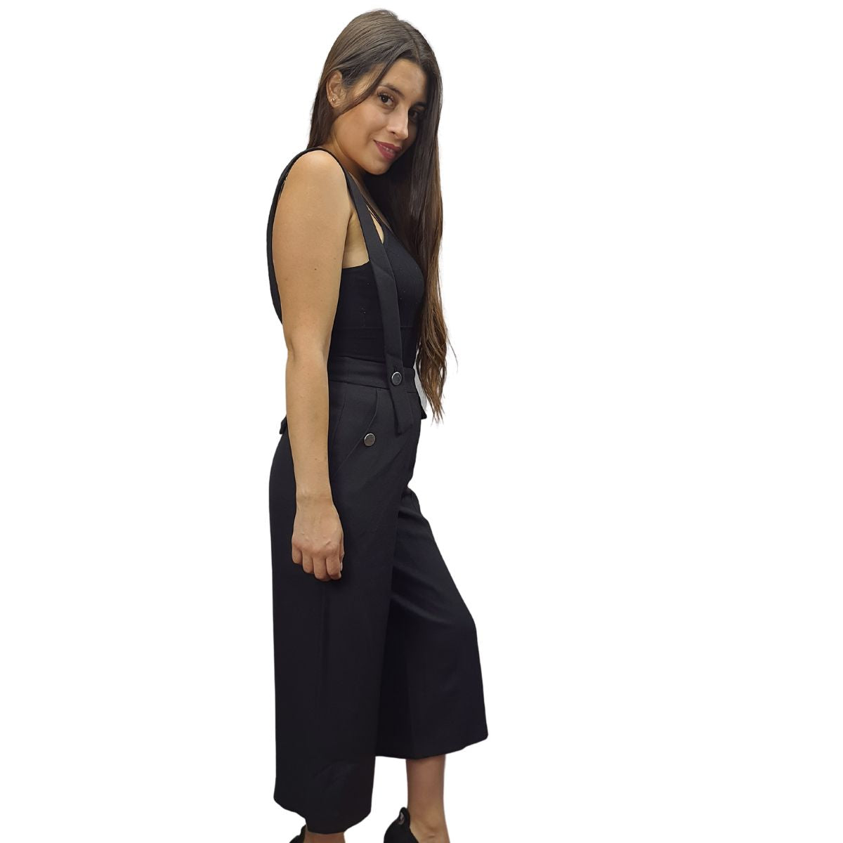 Pantalon Vero Moda Negro Style CHOCOLATE 7/8 WIDE PANTS(MW-ET-3)
