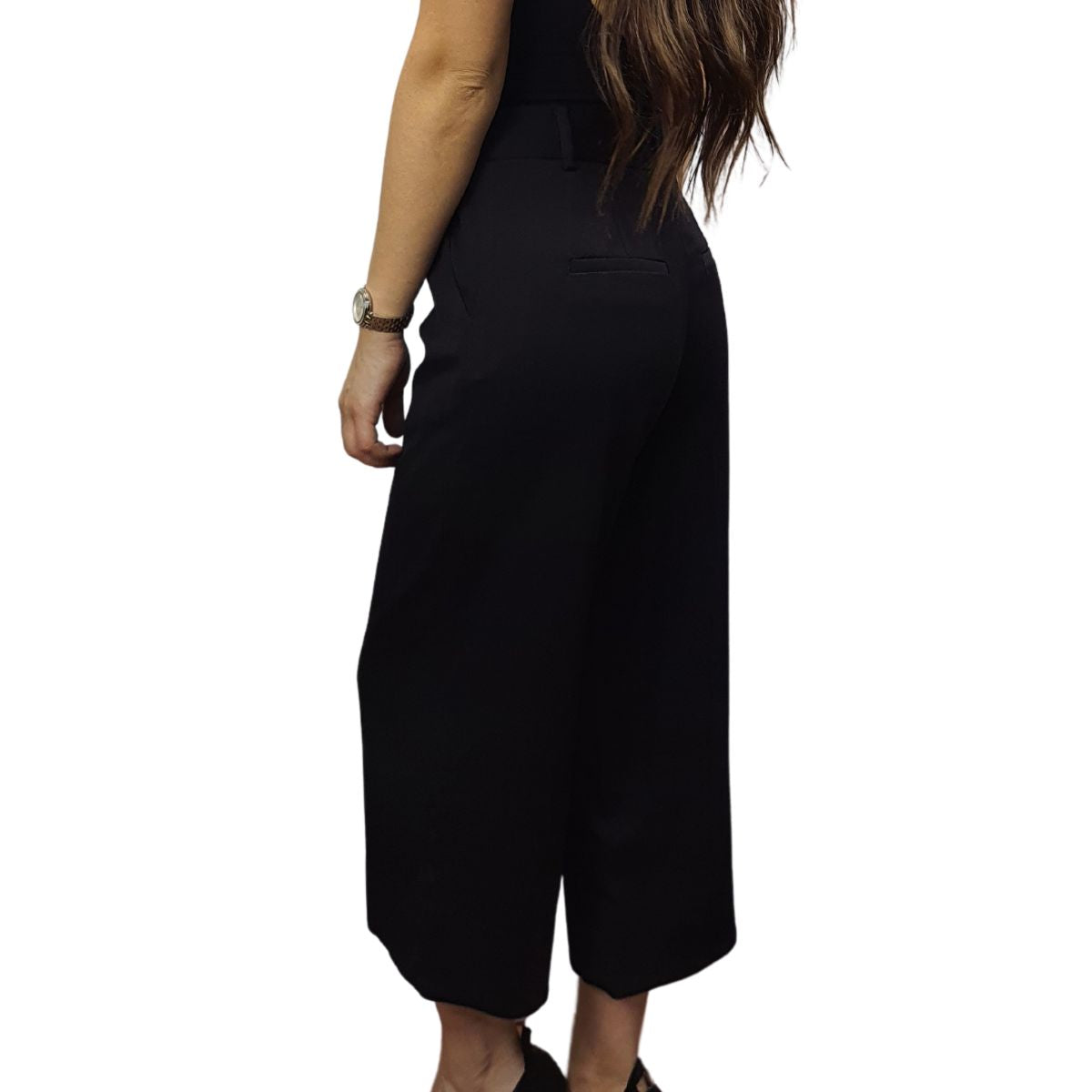 Pantalon Vero Moda Negro Style DALEY 7/8 WIDE PANTS(VMC-NC)