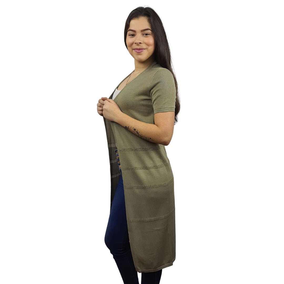 Tapado Vero Moda Verde Style ADA S/S KNIT(VMC-HH)