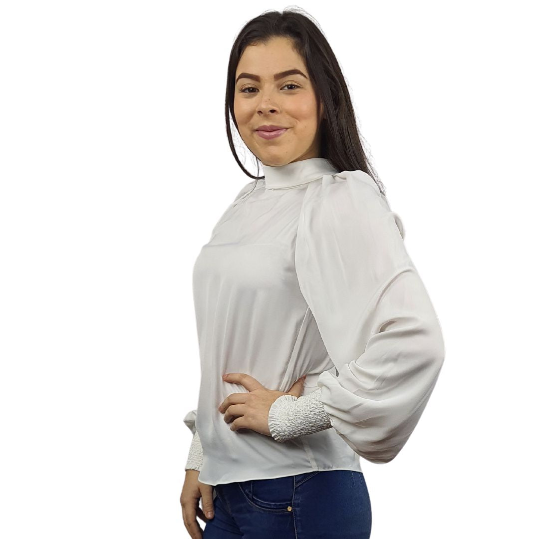 Blusa Vero Moda Blanco Style TIFFANNY L/S WOVEN TOP(VMC-PF)