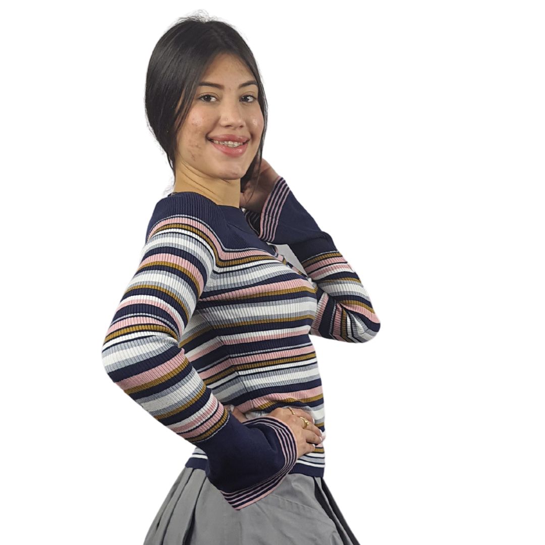 Sweater Vero Moda Azul Style DIAMOND L/S KNIT(NC)