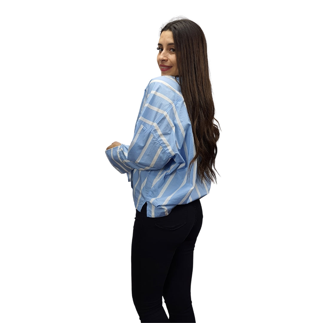 Blusa Vero Moda Azul Claro Style LAUREL L/S SHIRT(SL)