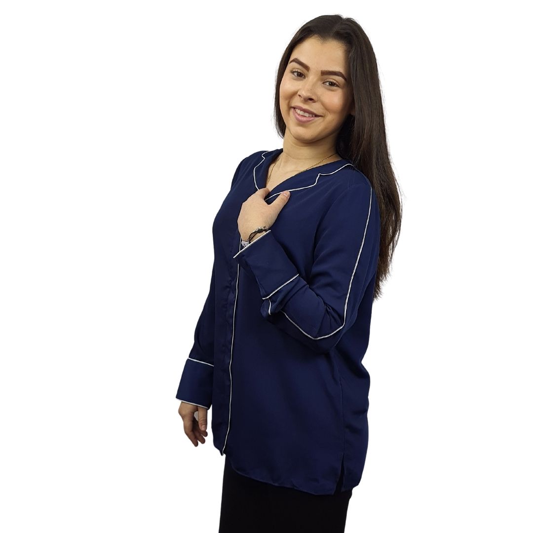 Blusa Vero Moda Azul Style BEA L/S TOP(TP)