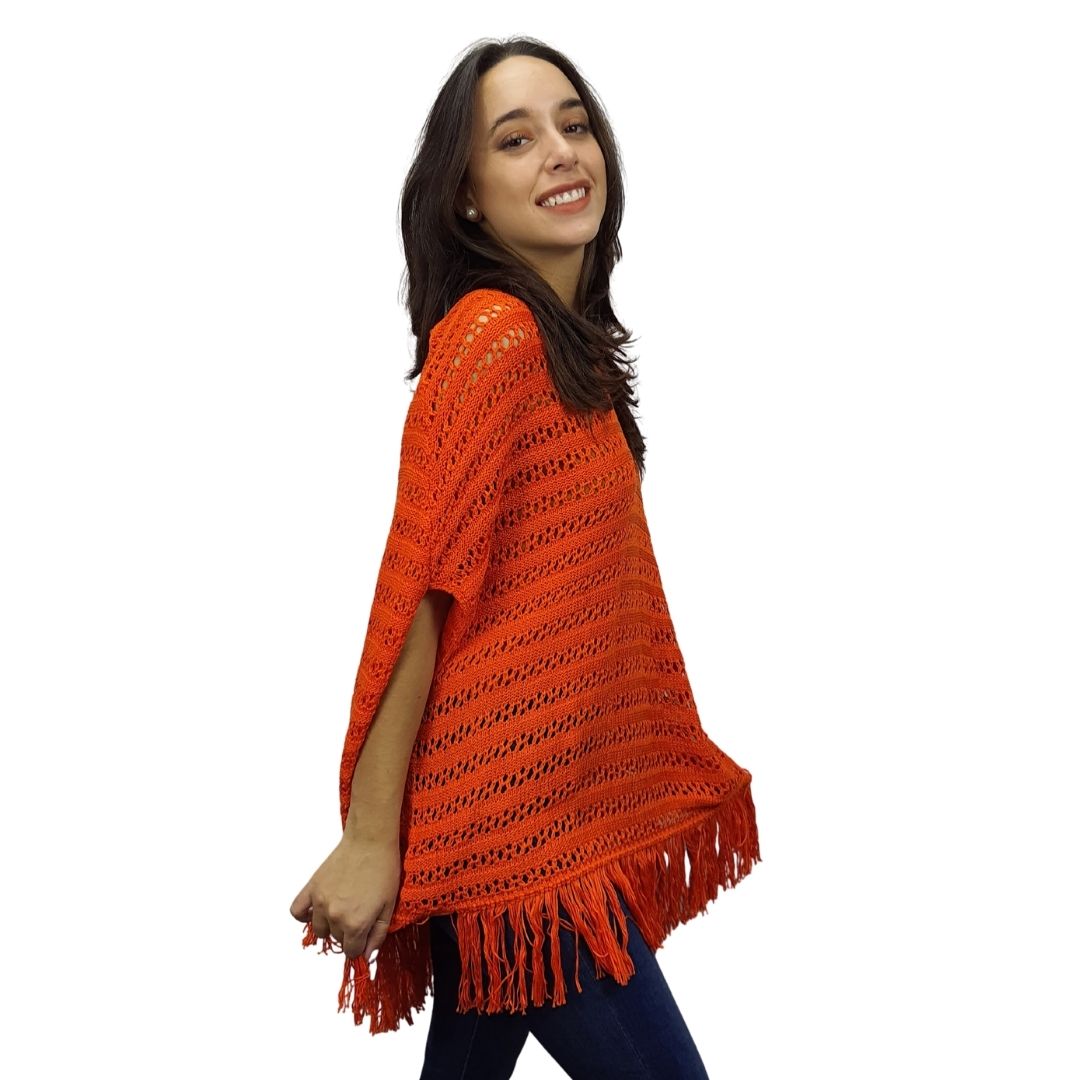 Poncho Vero Moda Naranja Style PENNY S/S KNIT(TP-EC-3)