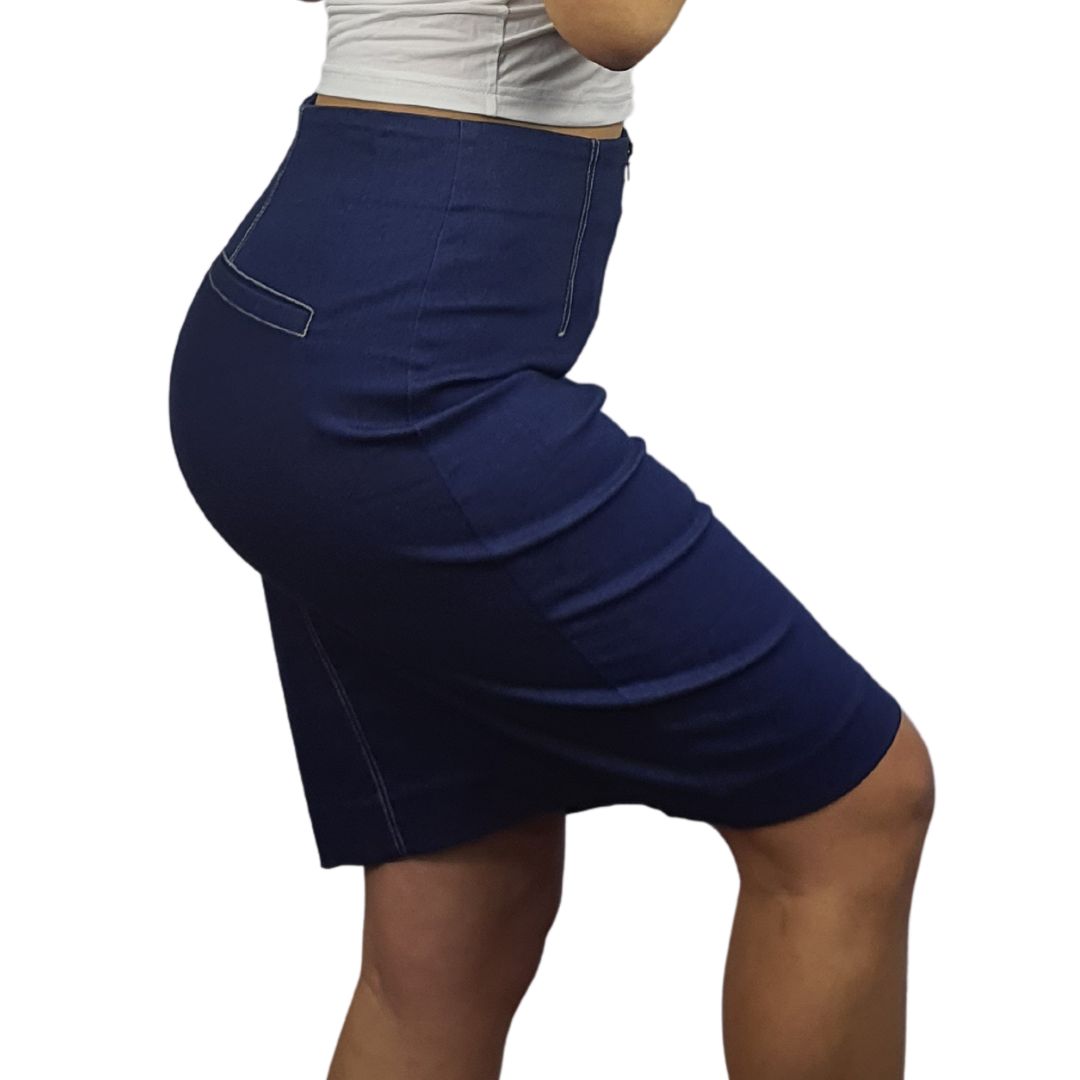 Falda Vero Moda Azul Oscuro Style EVE HW PENCIL DENIM SKIRT(MM)