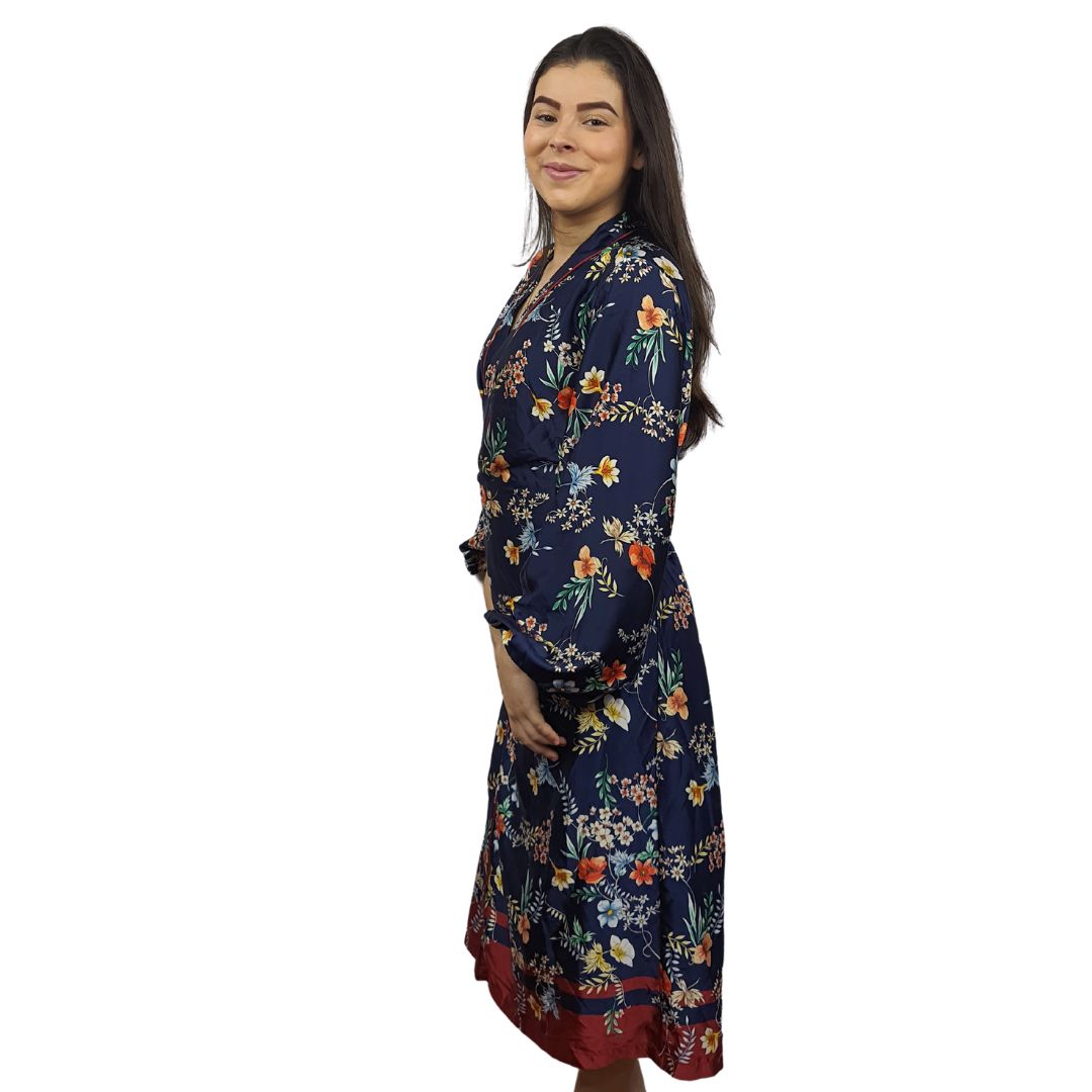 Bata de Pijama Vero Moda Azul Oscuro Style SISSY 9/10 ROBE(HOMEWEAR)