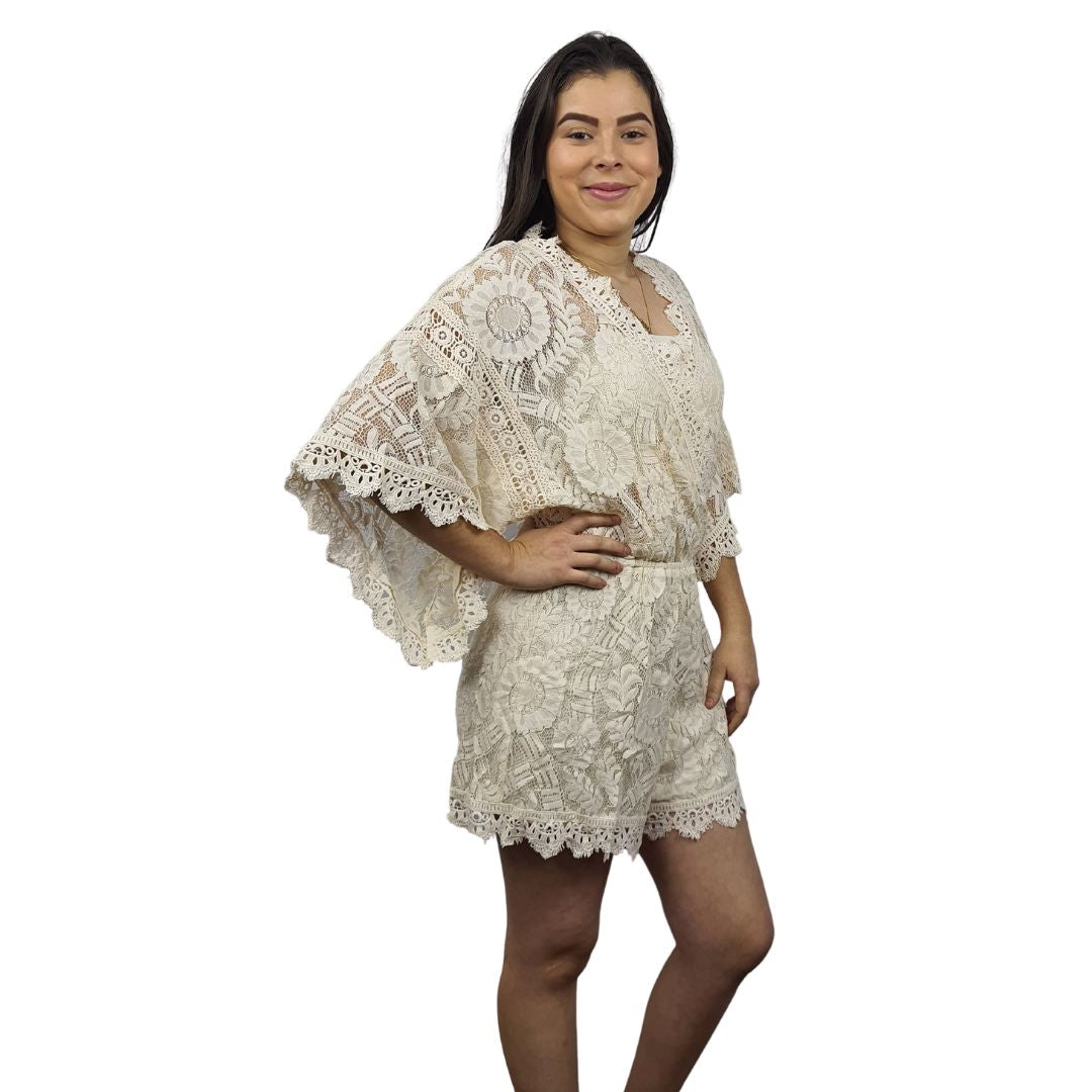 Enterito de Pijama Vero Moda Beige Style LAUGH 1/2 JUMPSUIT(HOMEWEAR)