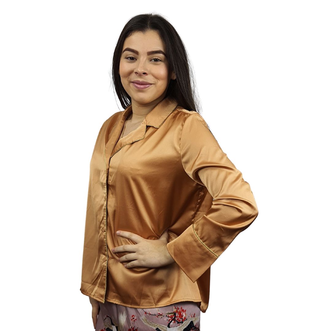 Camisa de Pijama Vero Moda Cobre Style AILSA 9/10 SHIRT (HOMEWEAR)