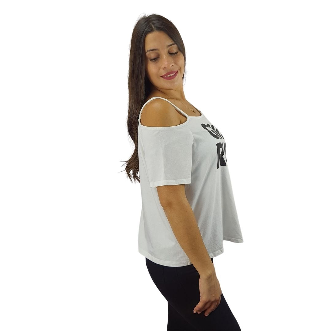 Polera Vero Moda Blanca Style FAINA S/S TOP CL11(NN)