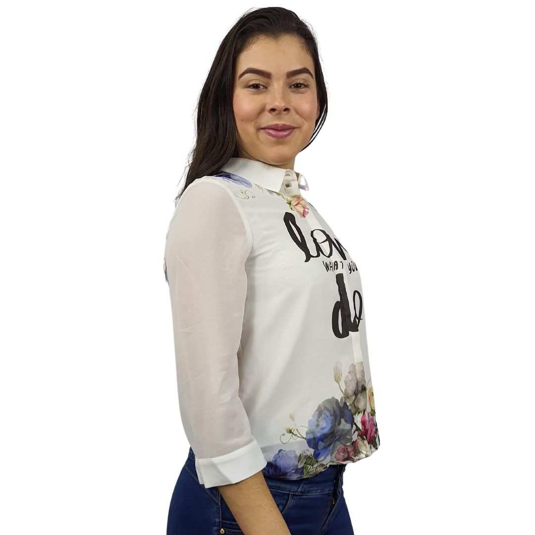Blusa Vero Moda Blanco Style BEKKY 3/4 SHIRT(BN-EC-2)