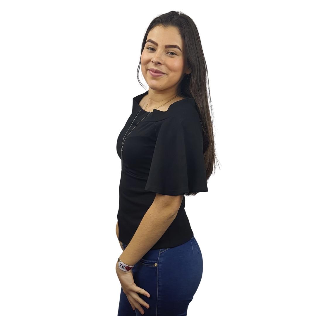 BLusa Vero Moda Negro Style ICY 1/2 TOP(VMC-TP)