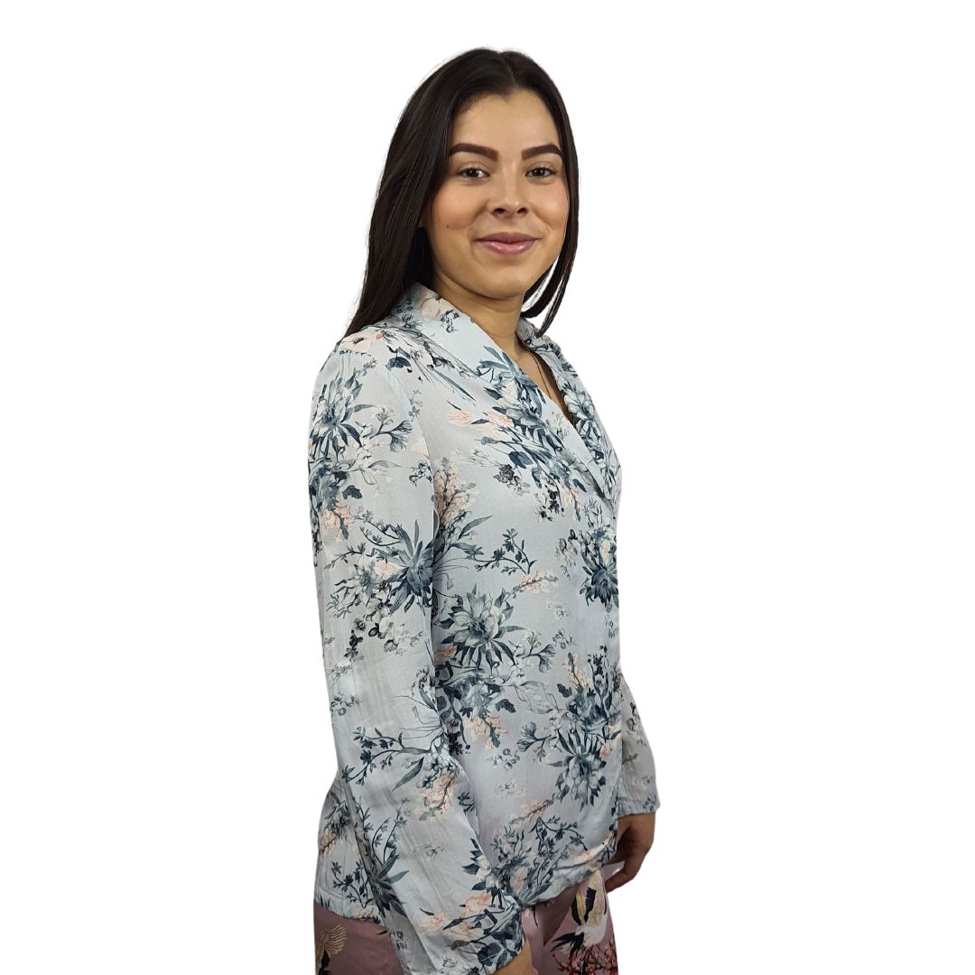 Camisa de Pijama Vero Moda Azul Claro Style ALICE L/S SHIRT(HOMEWEAR)