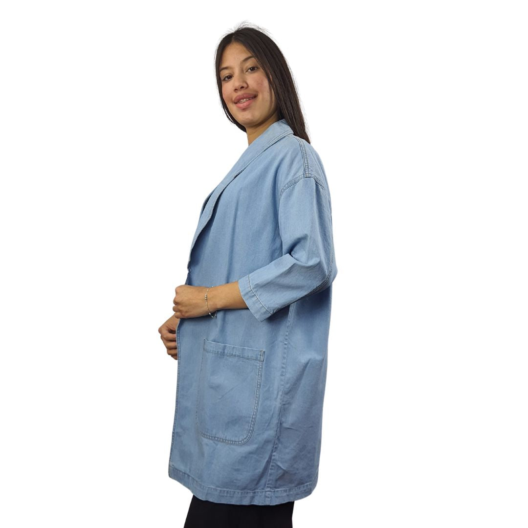 Blazer Vero Moda Azul Claro Style PURE 7/8 SLEEVE DENIM BLAZER(PM-ET-3)