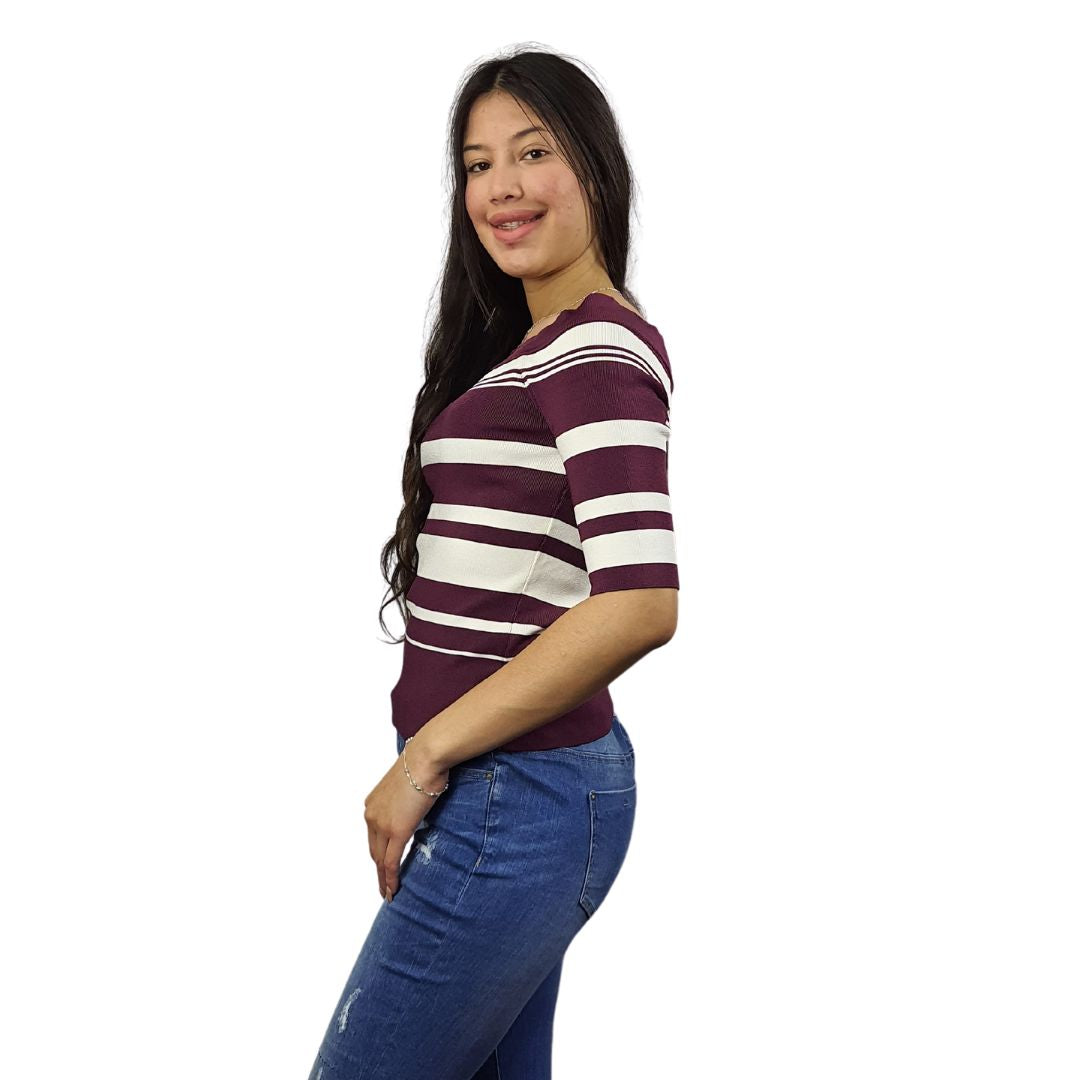 Blusa Vero Moda Burdeo Style VIVIAN 1/2 KNIT(TP)
