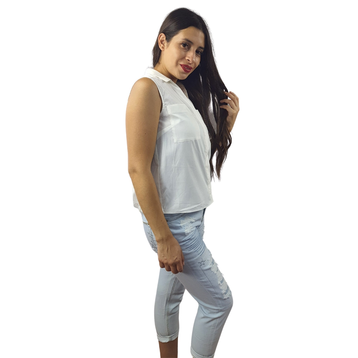 Blusa Vero Moda Blanco Style SHASHA S/L SHIRT(TP)-OR