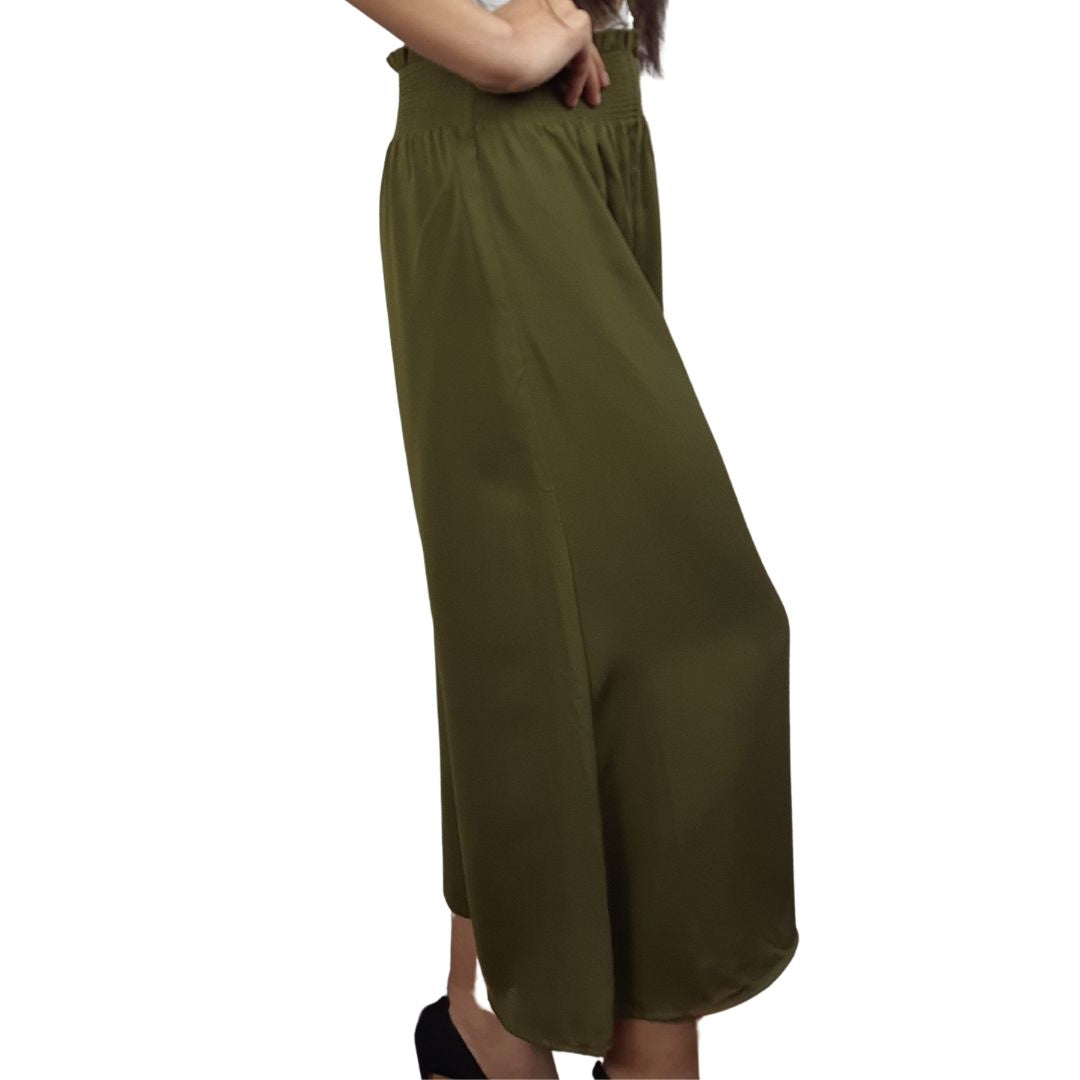 Pantalon Vero Moda Verde Oliva Style HARRY 7/8 WIDE PANTS(VMC-BJ)
