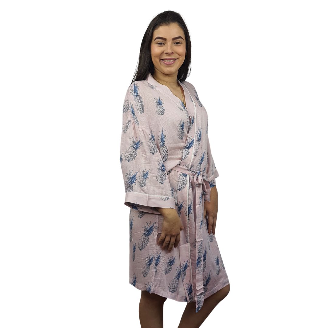 Bata de Pijama Vero Moda Rosado Style SISS 1/2 ROBE(HOMEWEAR)
