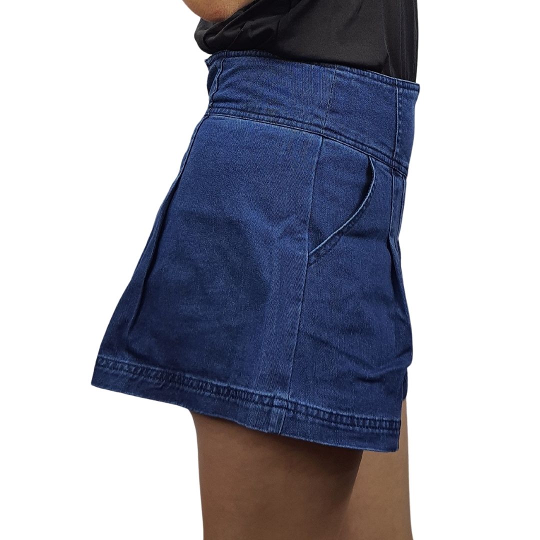 Short Vero Moda Azul Style EC BREAK HIGH-WAIST DENIM SHORTS(NE)