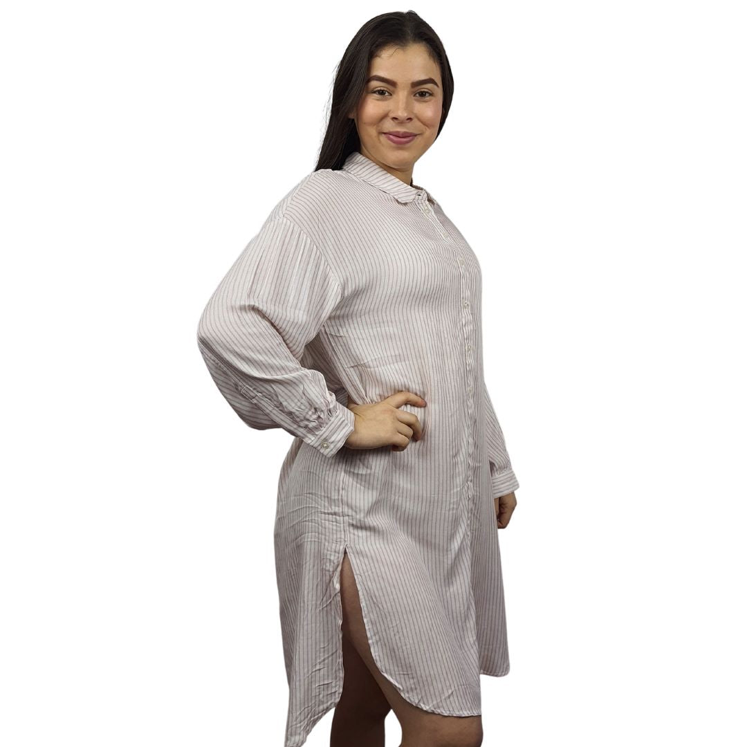 Bata de Pijama Vero Moda Rosado Style STUDIO L/S LONG SHIRT(HOMEWEAR)