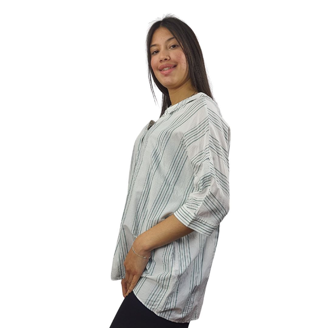Blusa Vero Moda Verde Style FREDA 1/2 SHIRT(SL)