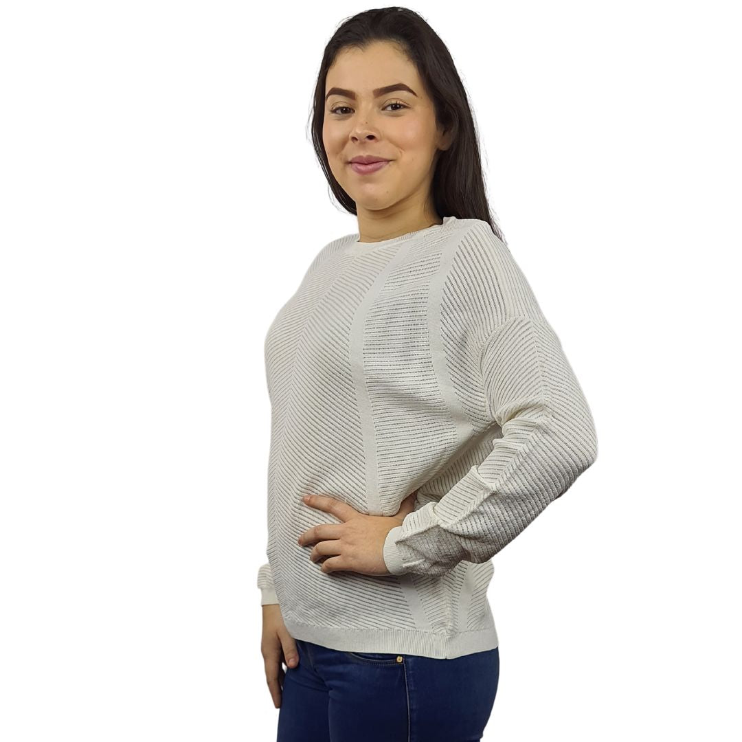 Blusa Vero Moda Blanco Style MYRA L/S KNIT(RN)