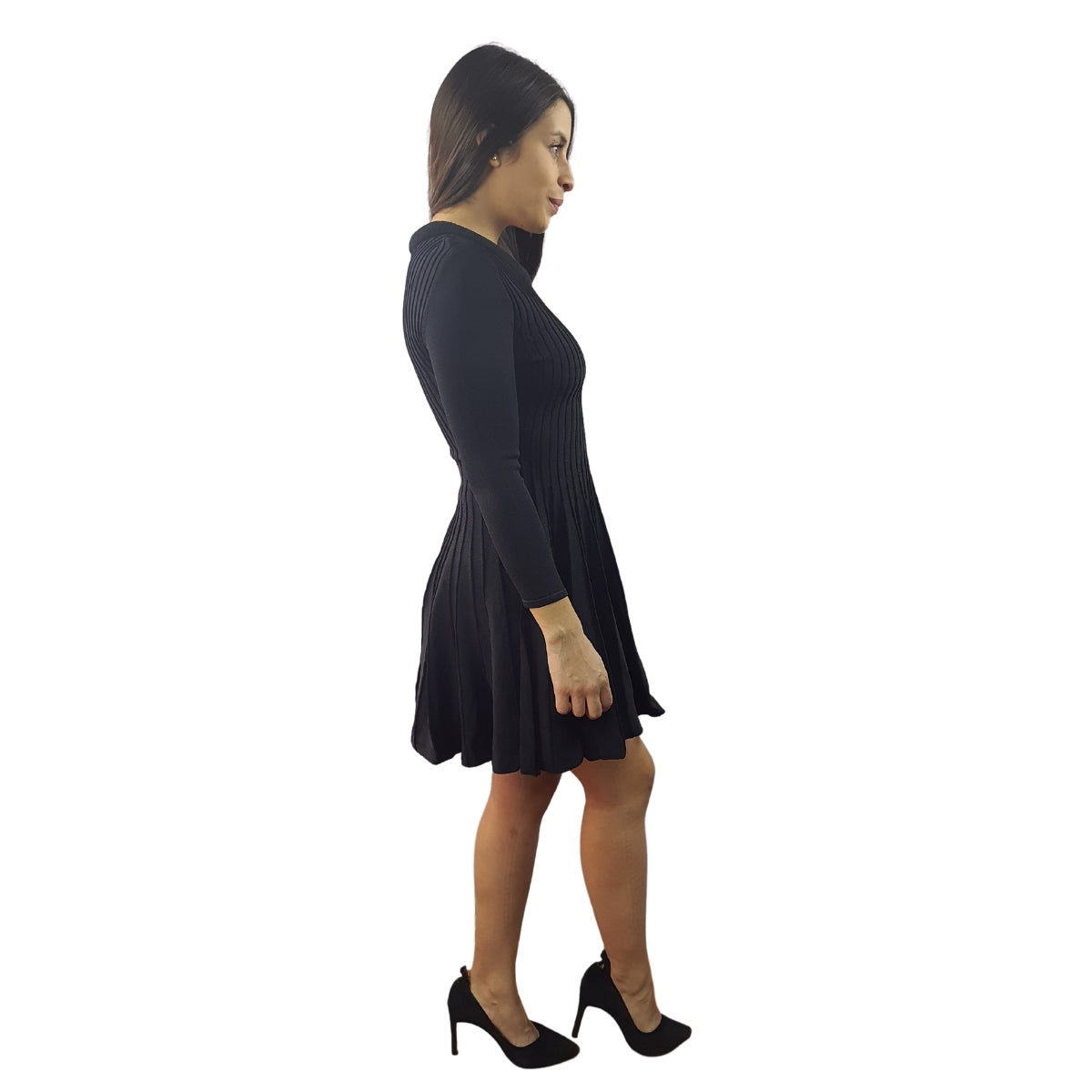 Vestido Vero Moda Negro Style PLUM 7/8 KNIT DRESS(BN-ET-2)