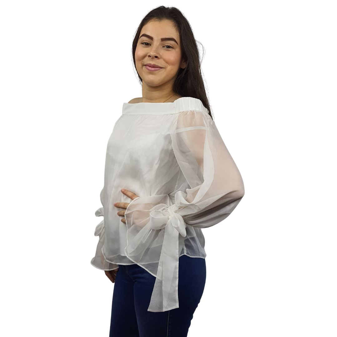 Blusa Vero Moda Blanco Style VIVIAN L/S WOVEN TOP(VMC-DR)