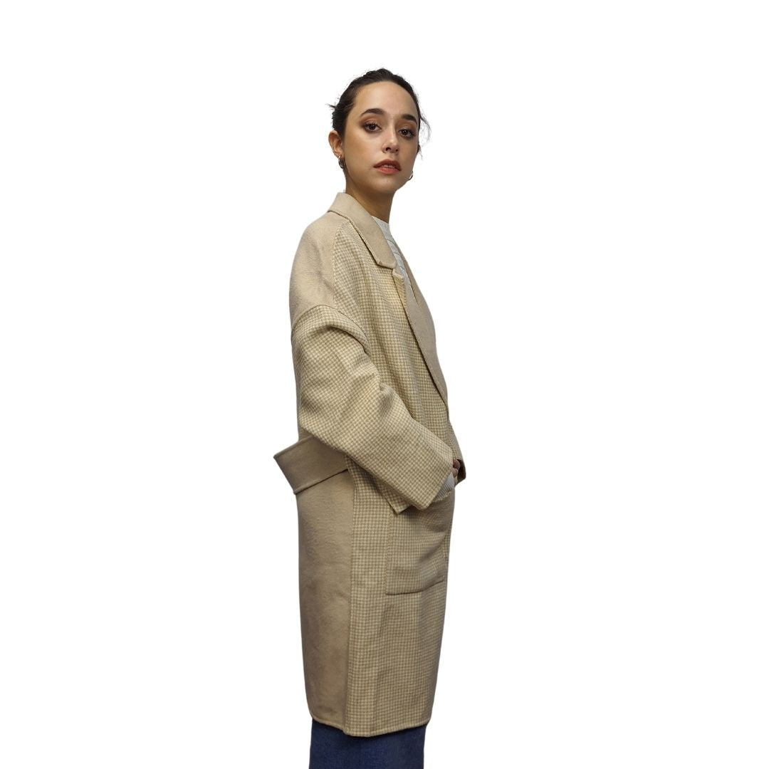 Blazer Vero Moda Beige Style ALPHABET CONTRAST DF L/S WOOL COAT(LL)