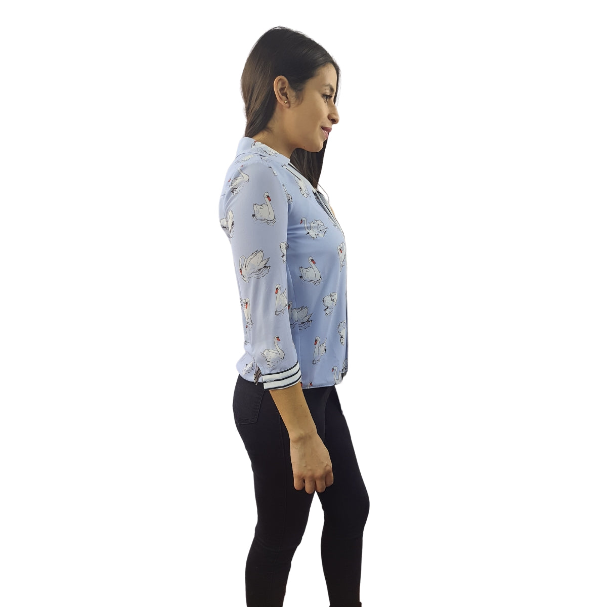 Blusa Vero Moda Azul Claro Style ANIMAL YOKO 3/4 SHIRT(BJ)
