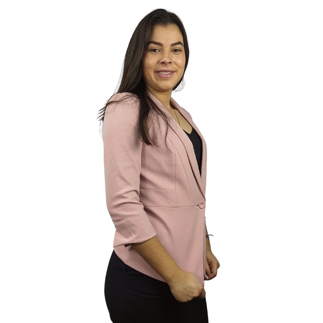 Blazer Vero Moda Rosa Vieja Style RETAIL ASHLEY SOLID 3/4 BLAZER(VMC-BN)