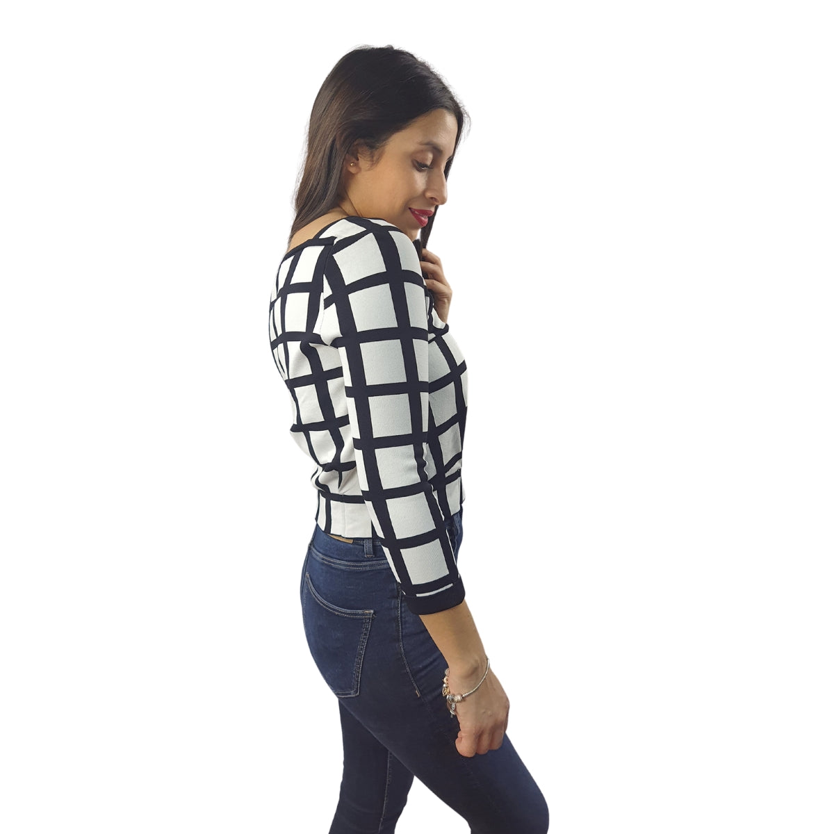 Blusa Vero Moda Blanco y Negro Style SALLY 7/8 KNIT(VMC-NL)