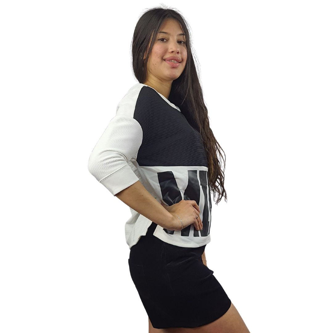 Blusa Vero Moda Negro y Blanco Style CARA 3/4 TOP(MW-CT-2)
