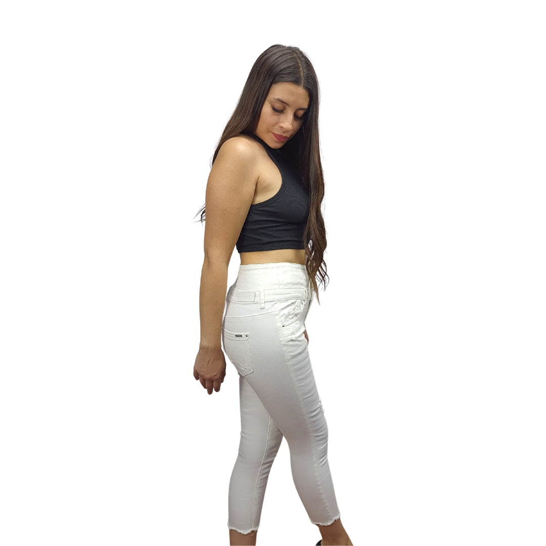 Jeans Vero Moda Blanco Style CURTAIN 7/8 HW X-SLIM JEANS(TP)