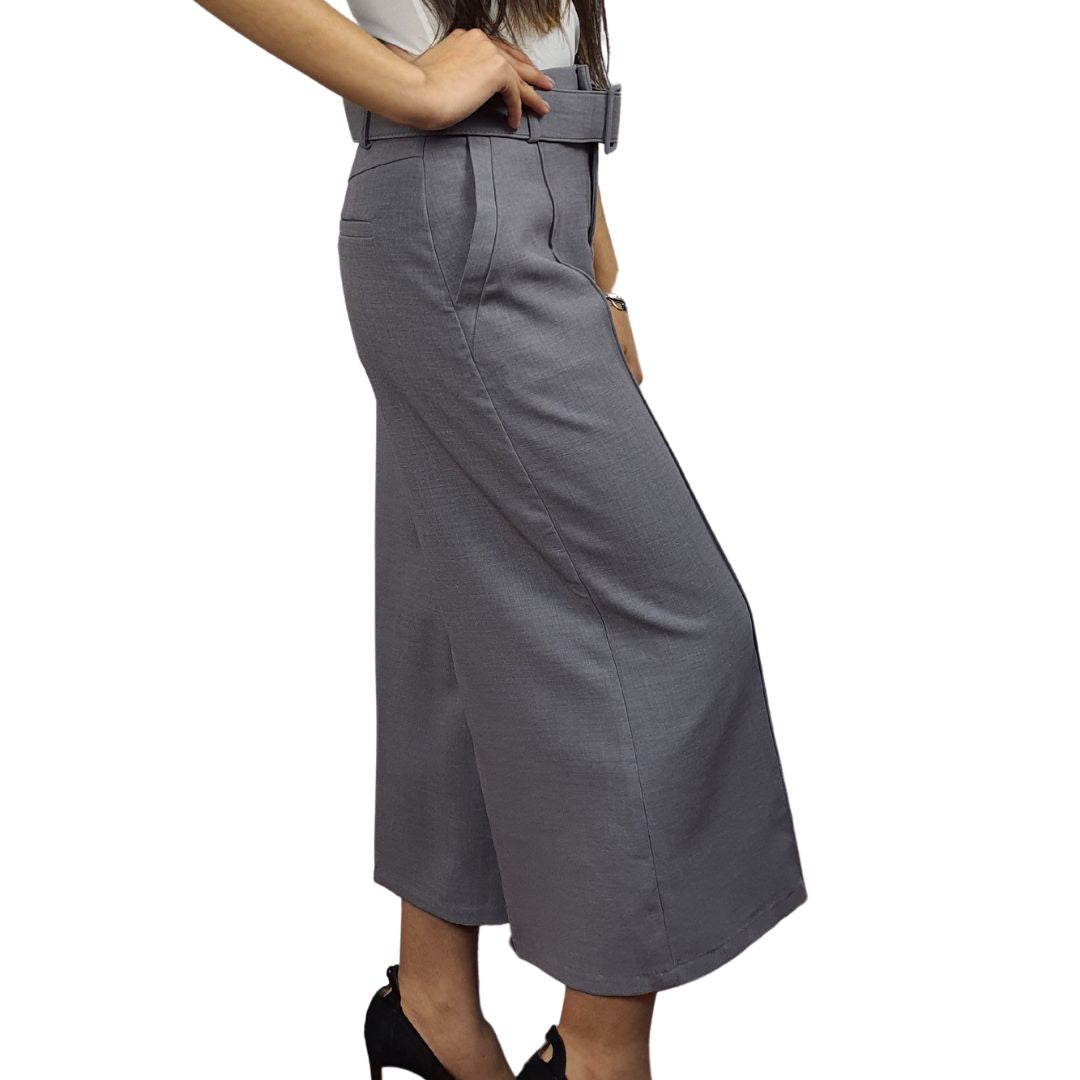 Pantalón Vero Moda Gris Style TRADE 7/8 WIDE PANTS(MW)