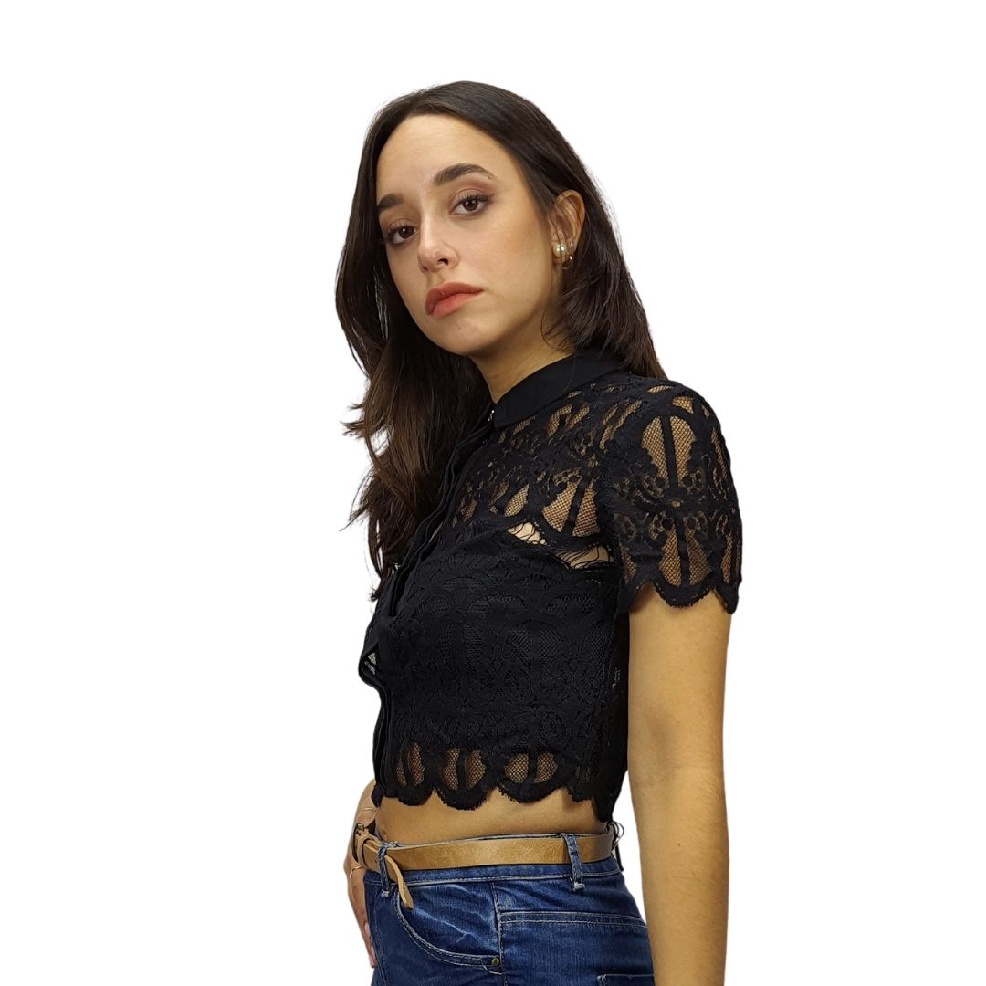 Blusa Vero Moda Negro Style VIVIEN S/S SHIRT SET(VMC-HH)