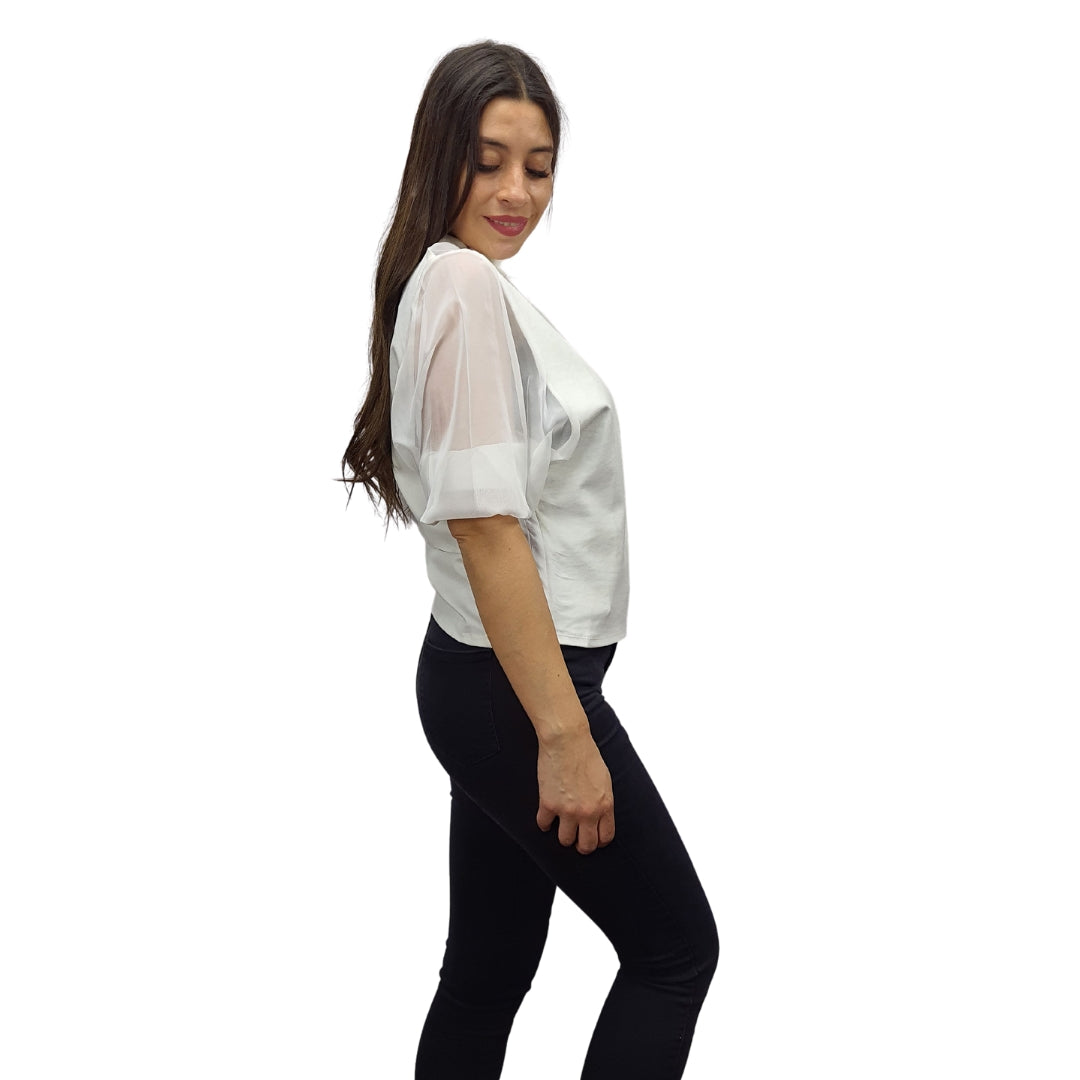 Blusa Vero Moda Blanco Style NAOMI 3/4 JERSEY TOP(VMC-TP)
