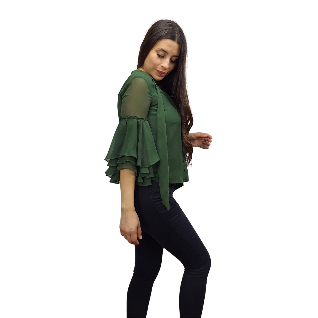 Blusa Vero Moda Verde Style CATHY 3/4 SHIRT(VMC-BJ)